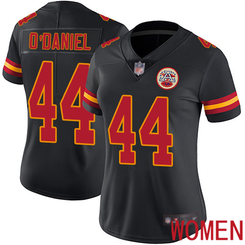 Women Kansas City Chiefs #44 ODaniel Dorian Limited Black Rush Vapor Untouchable Nike NFL Jersey->nfl t-shirts->Sports Accessory